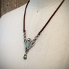 'Desert Deco - Three' - Silver & Turquoise Necklace - Side
