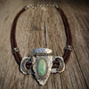 Arrowhead Two - Silver & Turquoise Necklace