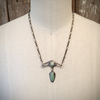 'Desert Deco - Two' - Silver & Turquoise Necklace - Front